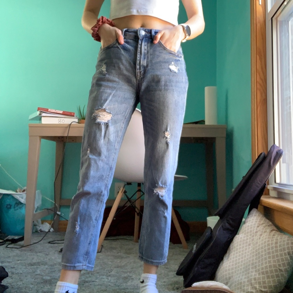 Almost Famous Distressed Mom Jeans